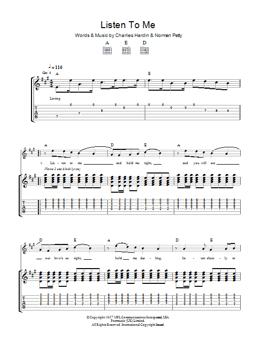 Produktgalerie: Seite 1 von 1 Listen To Me, Buddy Holly, Gitarre