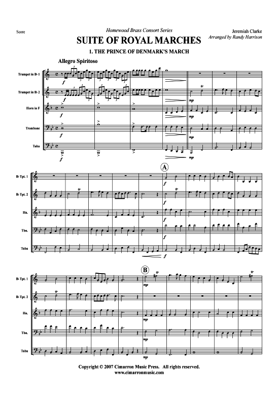 Produktbild zu: Suite of Royal Marches – 6 Stücke Jeremiah Clark