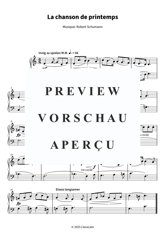 gallery: La chanson de printemps - version simplifiée, , (Klavier Solo)