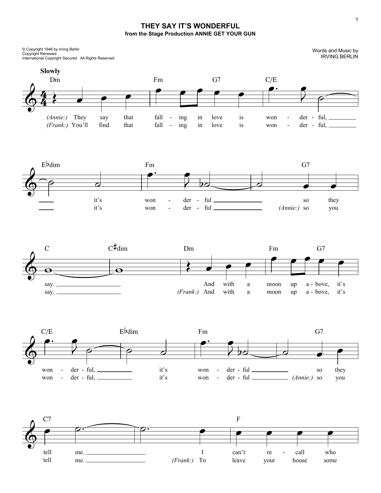 Produktbild zu: They Say It's Wonderful (from Annie Get Your Gun)