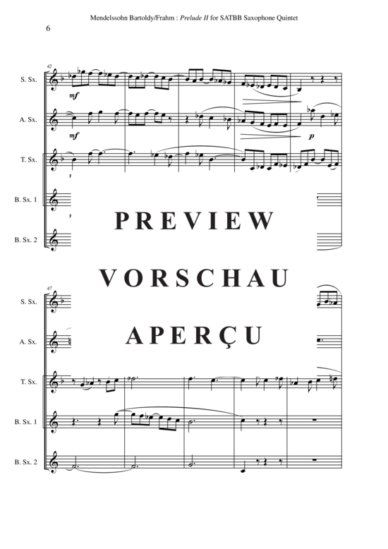 Product gallery: Page 7 of 21 Prelude 2 , , (Saxophone Quintet SATBB)