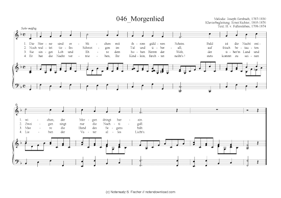 Product picture to: Morgenlied Joseph Gersbach (1787-1830)