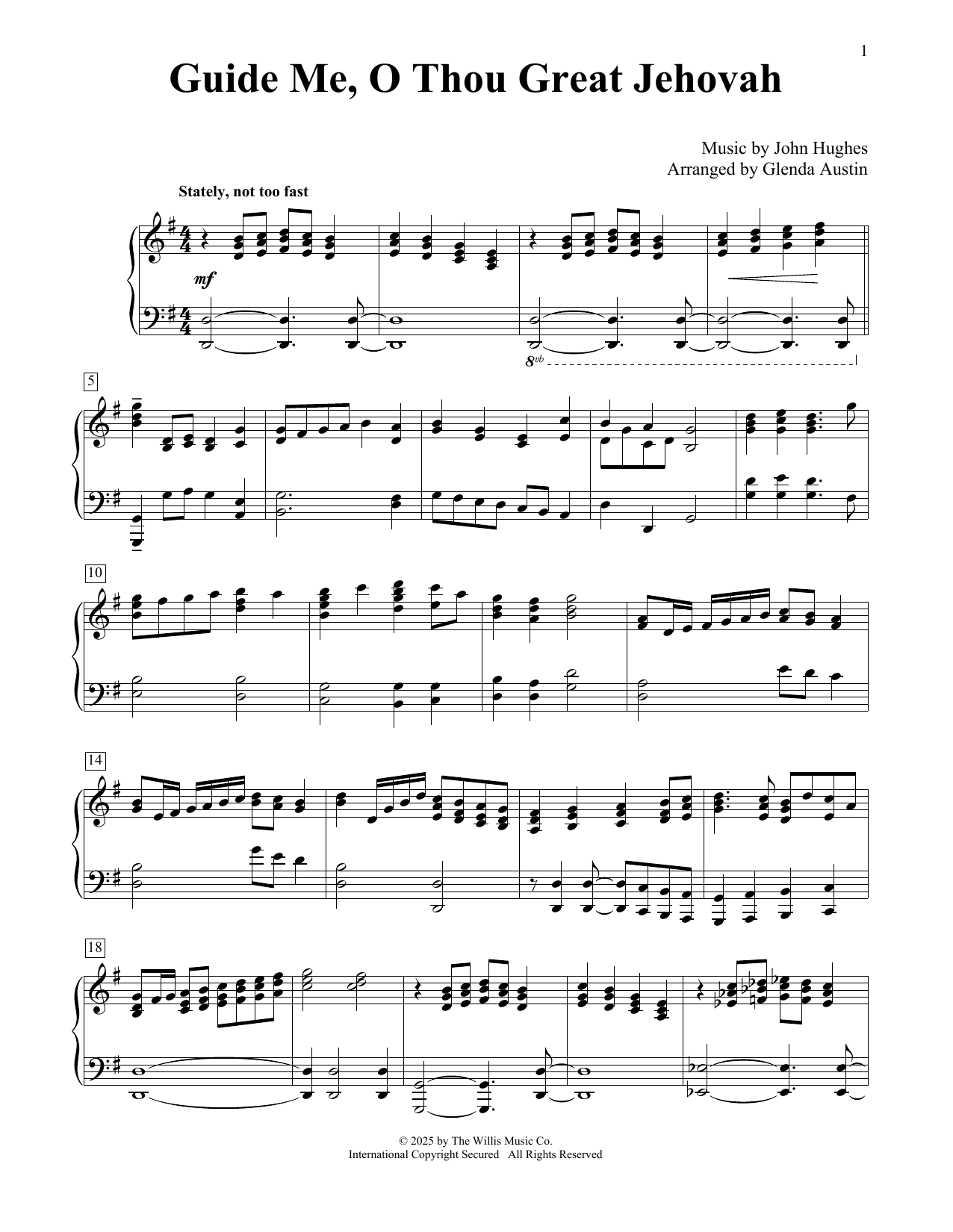 Product picture to: Guide Me, O Thou Great Jehovah (arr. Glenda Austin)