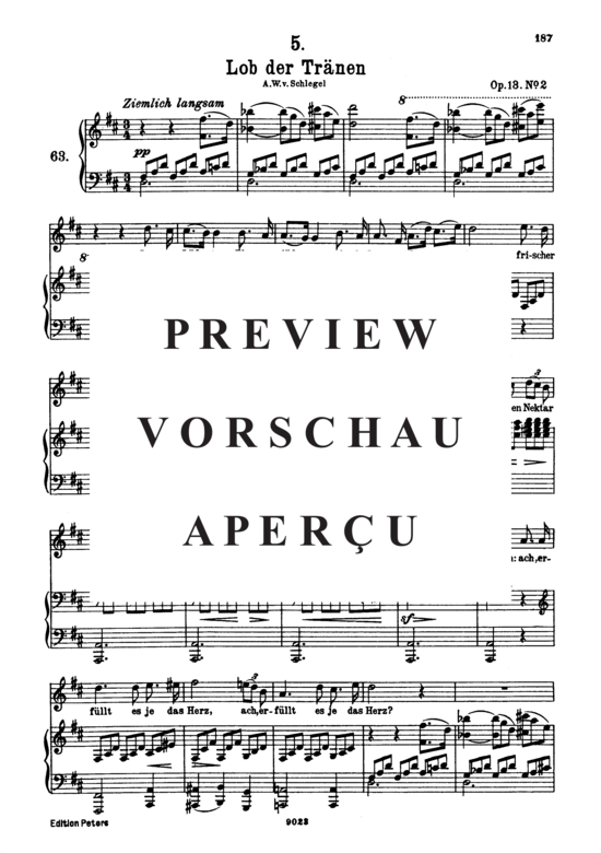gallery: Lob der Tränen D.711 , , (Gesang hoch + Klavier)