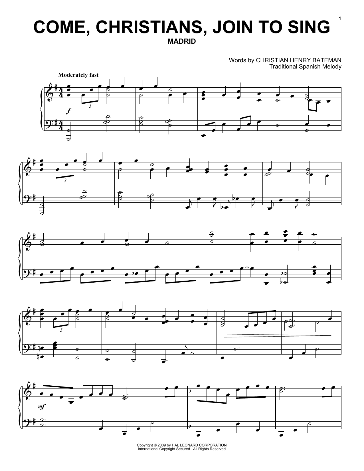 Product gallery: Page 1 of 1 Come, Christians, Join To Sing, Christian Henry Bateman