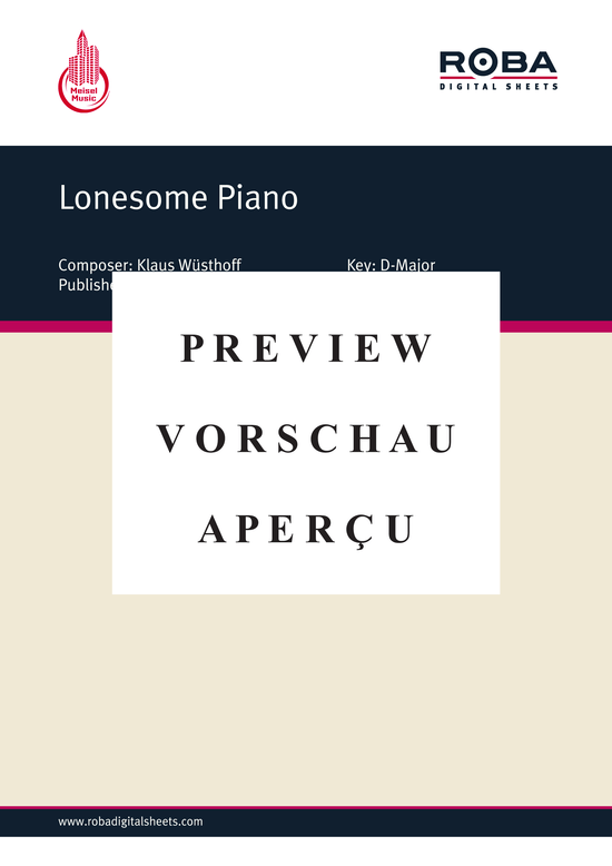 Produktgalerie: Seite 2 von 4 Lonesome Piano, 	, Klavier und Stimme in B