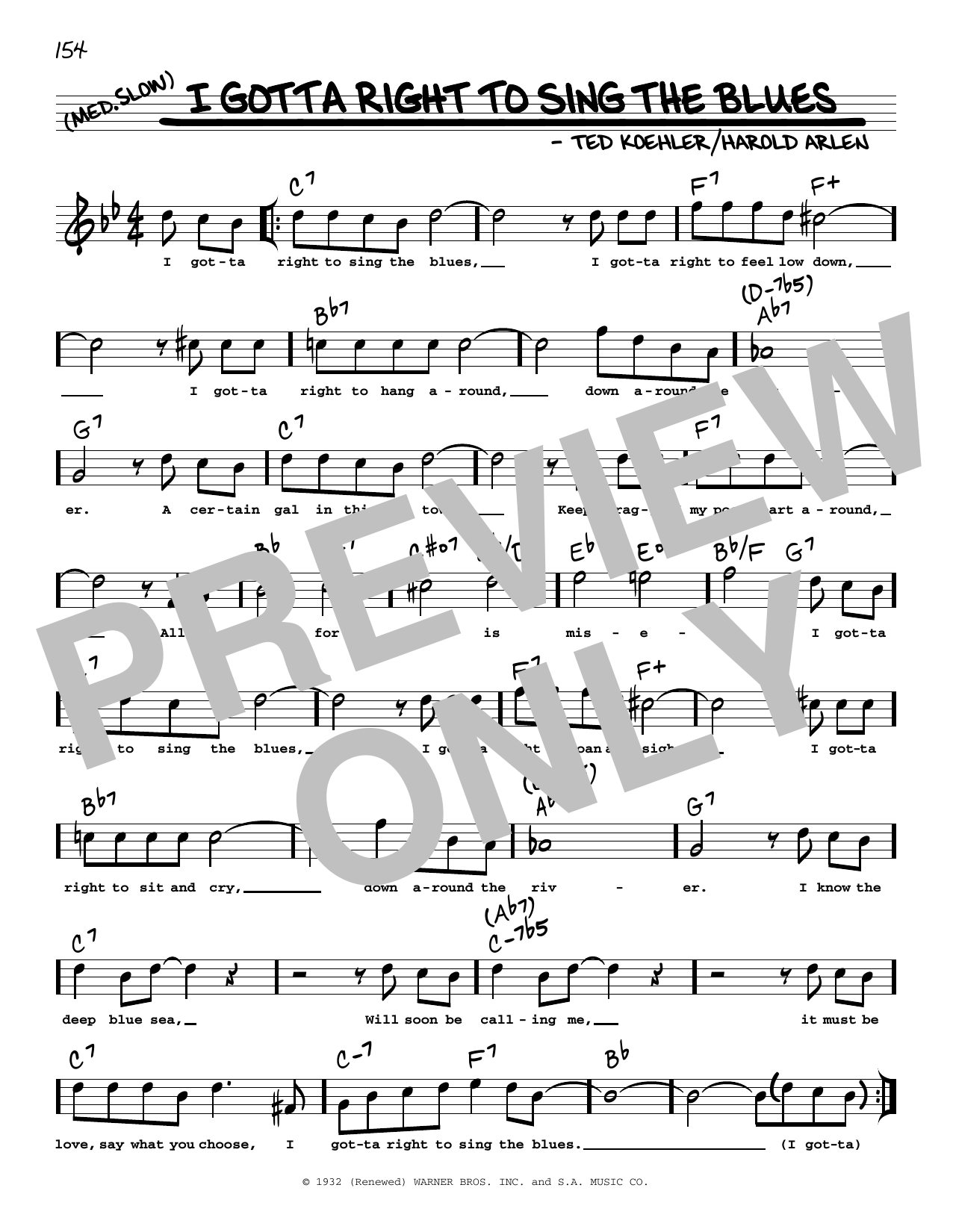 Product picture to: I Gotta Right To Sing The Blues (arr. Robert Rawlins)