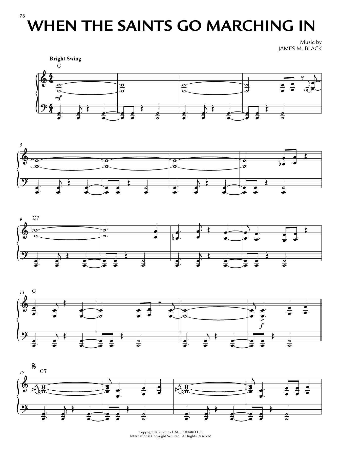 Produktgalerie: Seite 1 von 1 When The Saints Go Marching In [Jazz version] (arr. Brent Edstrom), James M. Black, Klavier