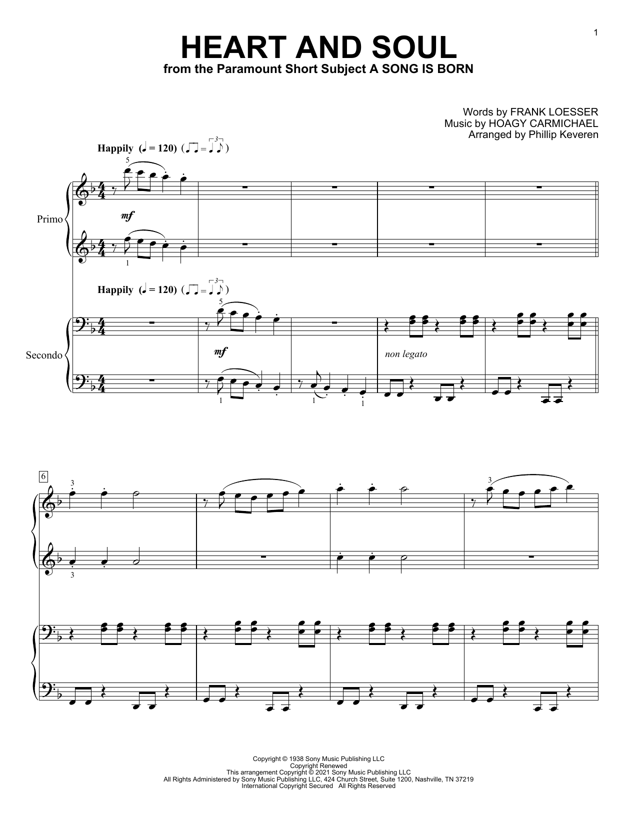 Product picture to: Heart And Soul (arr. Phillip Keveren)