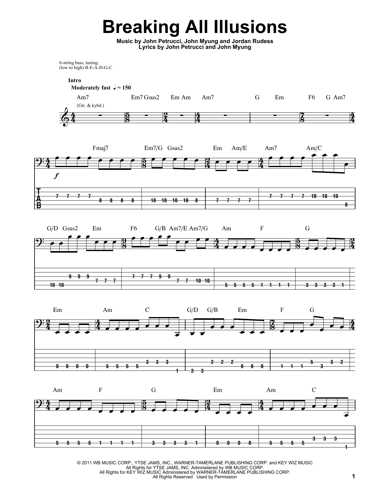 Produktgalerie: Seite 1 von 1 Breaking All Illusions, Dream Theater, E-Bass