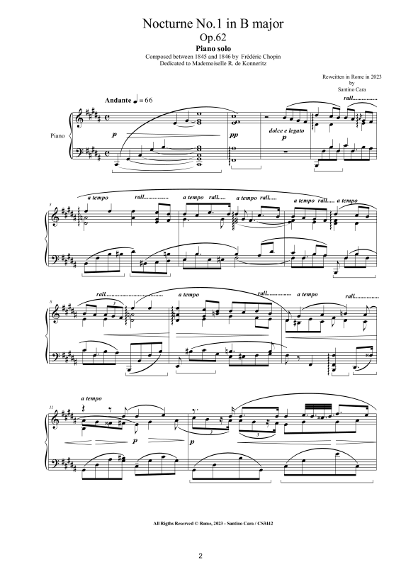 Product gallery: Page 1 of 9 Nocturne No. 1 in B major Op. 62, , Solo Piano