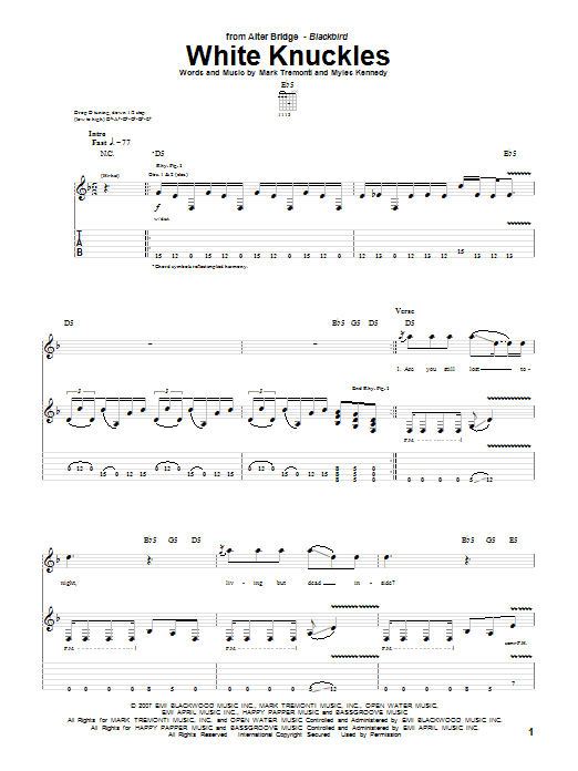 Produktgalerie: Seite 1 von 1 White Knuckles, Alter Bridge, Gitarre