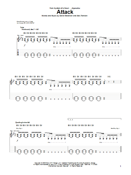 Produktgalerie: Seite 1 von 1 Attack, System Of A Down, Gitarre