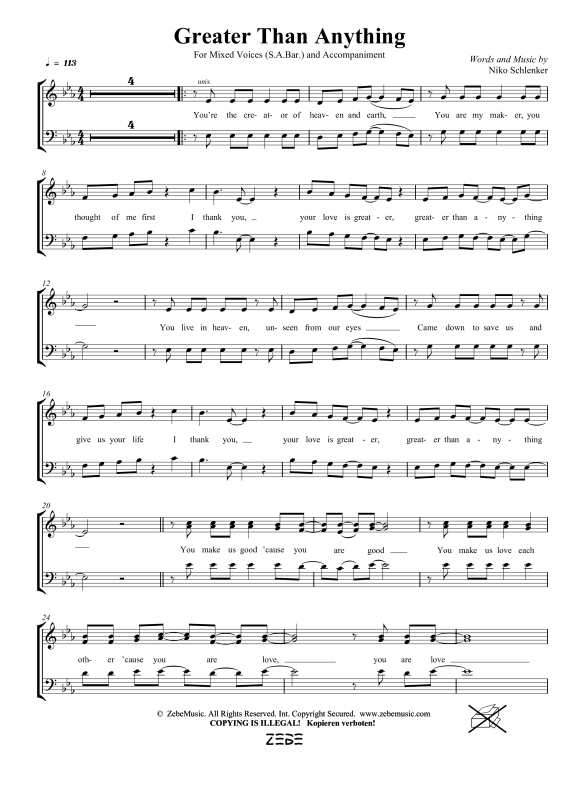 gallery: Greater Than Anything, , Gemischter Chor SAM/Solo opt. und Klavier