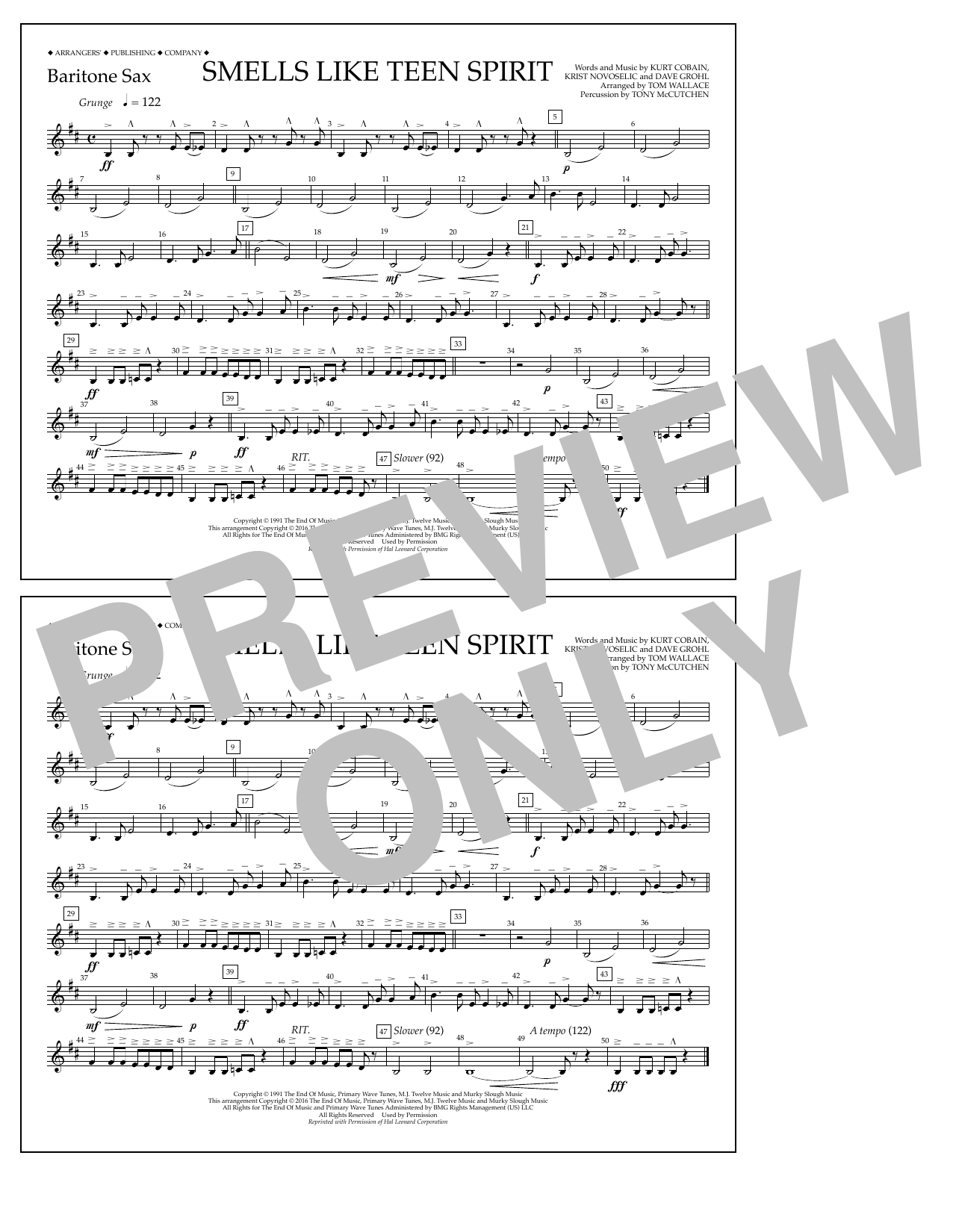 Product picture to: Smells Like Teen Spirit - Baritone Sax