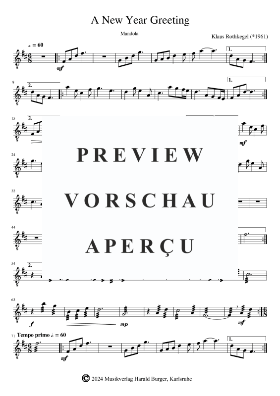 gallery: A New Year Greeting (Einzelstimmen), , Zupfensemble Mandola