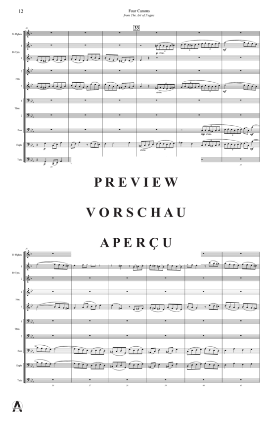 Produktgalerie: Seite 14 von 20 Vier Kanon aus Kunst der Fuge , , (Concert Band)