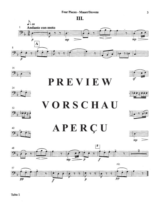 Product gallery: Page 21 of 21 Four Pieces , , (Tuba Quintet EETTT)