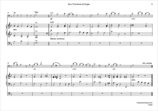 gallery: Largo (Rinaldo: Arie der Almirena) , ,  (Posaune + Orgel)