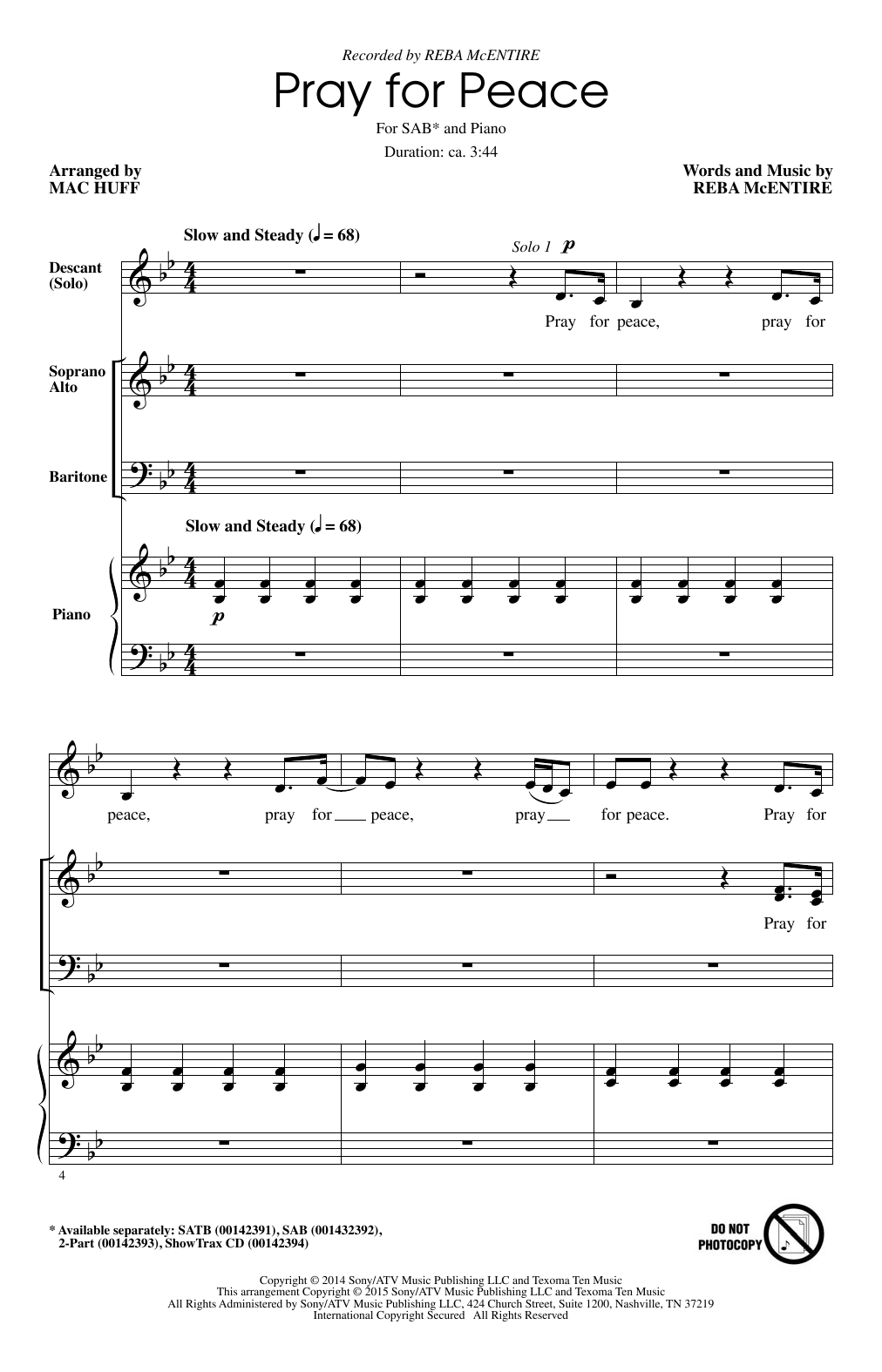 Produktgalerie: Seite 1 von 1 Pray For Peace, Mac Huff, Chor