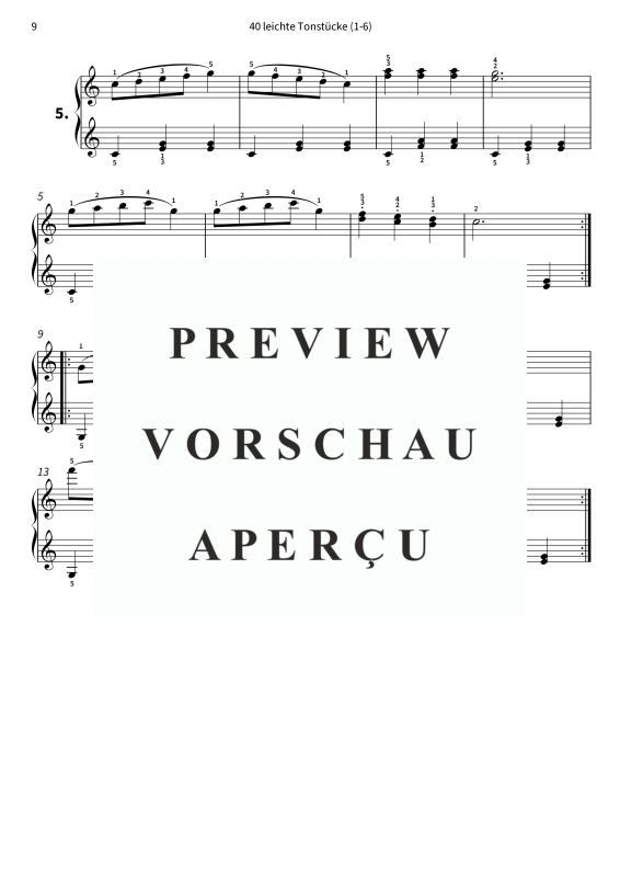 Produktgalerie: Seite 11 von 11 40 leichte Tonstücke, , Klavier Solo