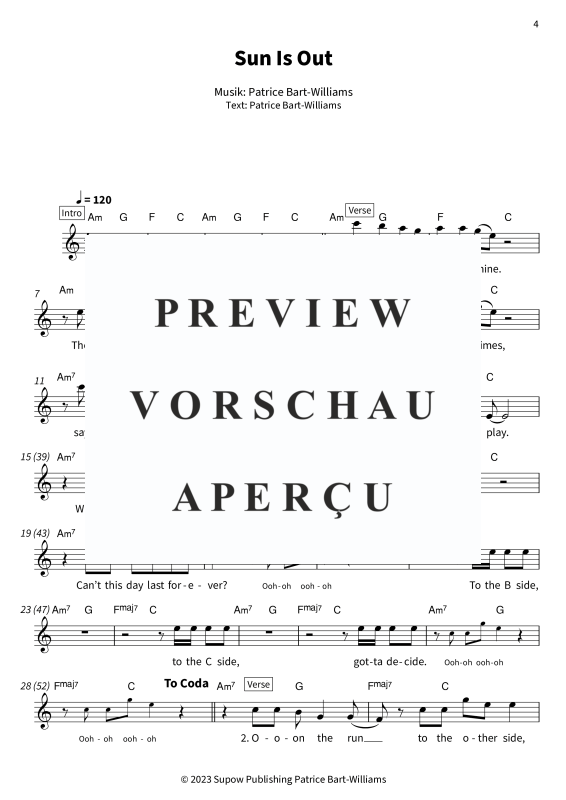 Produktgalerie: Seite 6 von 11 Sunlit Soul - Leadsheets von Patrice, Patrice, Gesang & Akkorde