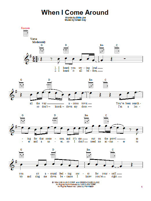 Product gallery: Page 1 of 1 When I Come Around, Green Day