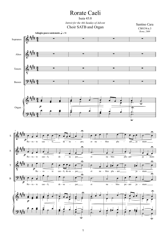 Produktbild zu: Rorate caeliSantino Cara