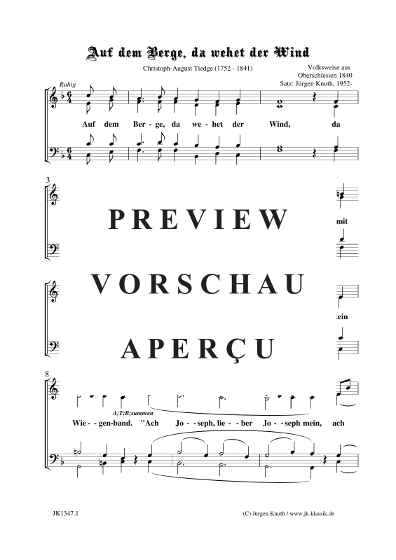 Product gallery: Page 2 of 3 Auf dem Berge, da wehet der Wind , , (mixed choir)
