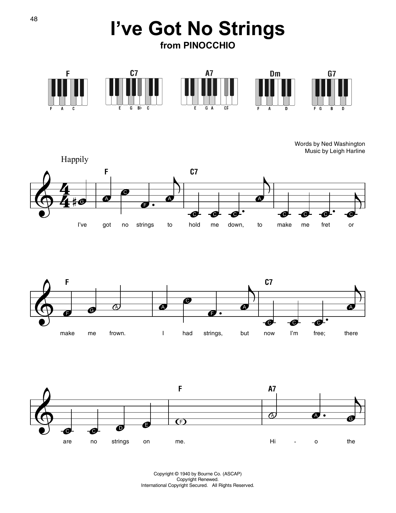 Produktbild zu: I've Got No Strings (from Pinocchio)