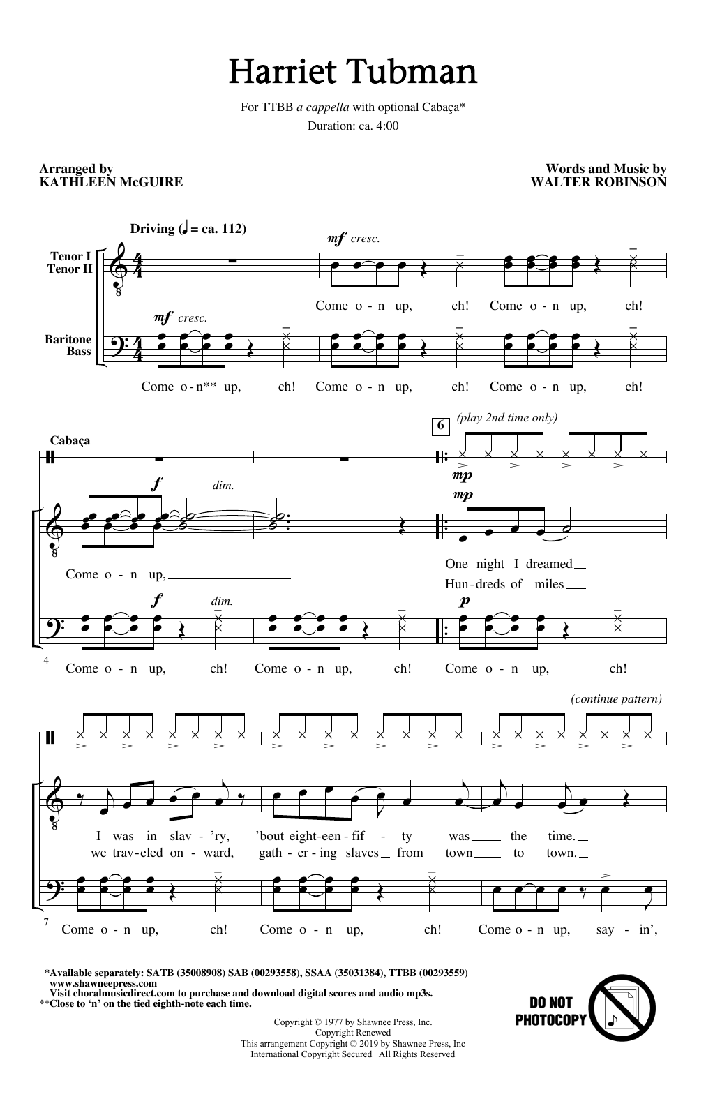 Product picture to: Harriet Tubman (arr. Kathleen McGuire)