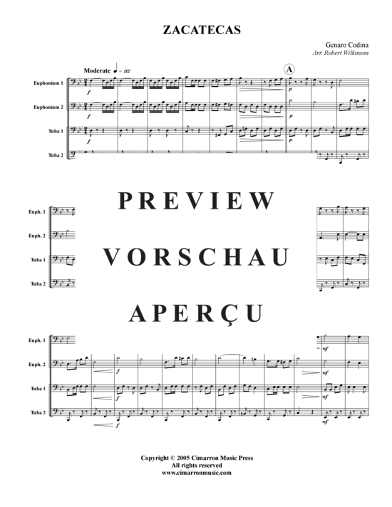 Product gallery: Page 2 of 11 Zacatecas March , , (Tuba Quartet: 2x Baritone, 2xTuba)