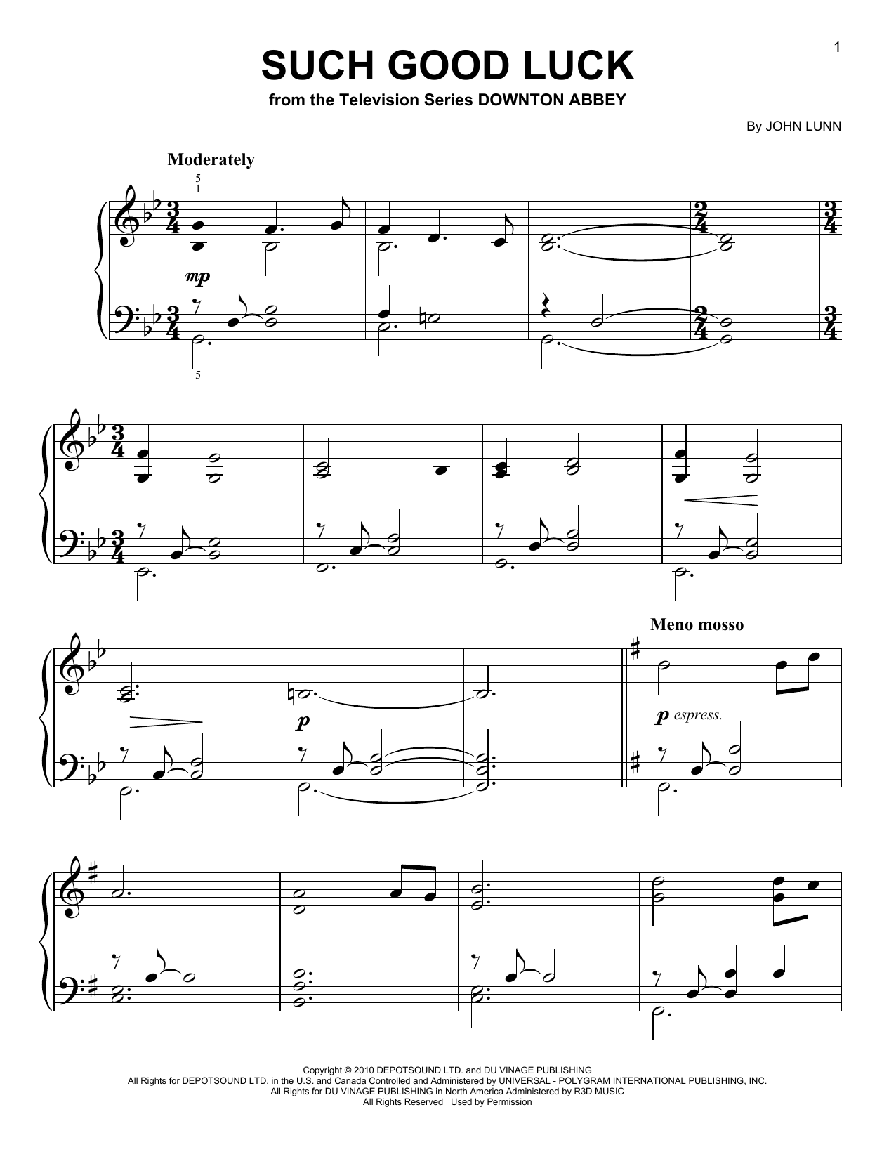 Produktbild zu: Such Good Luck (from Downton Abbey)