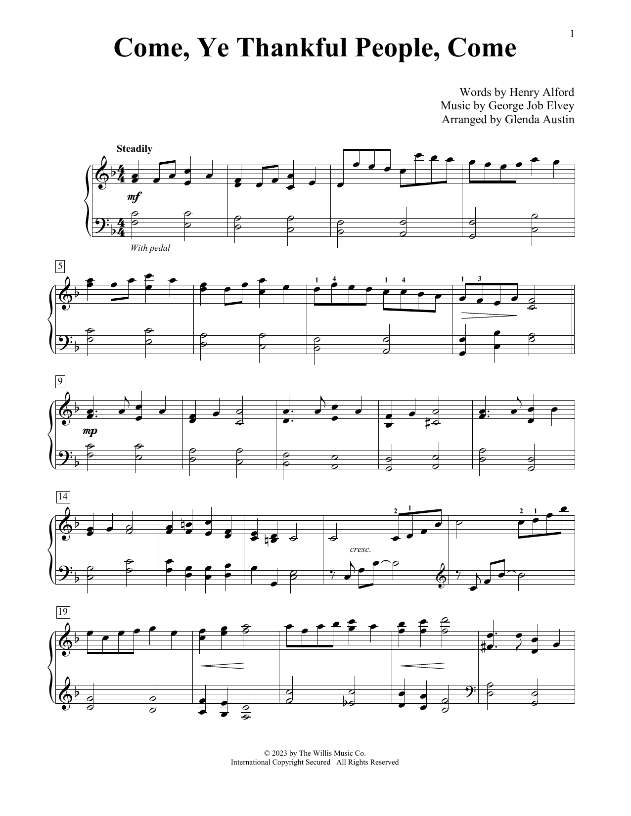 Product picture to: Come, Ye Thankful People, Come (arr. Glenda Austin)