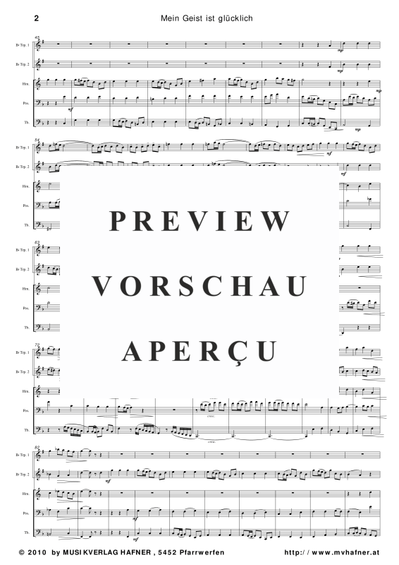 gallery: Mein Geist ist glücklich, , (Blechbläser Quintett)