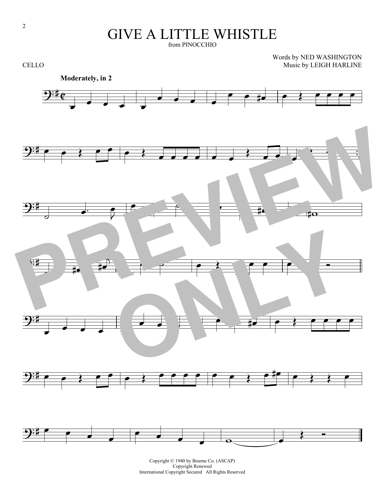 Product gallery: Page 1 of 1 Give A Little Whistle (from Pinocchio), Ned Washington & Leigh Harline