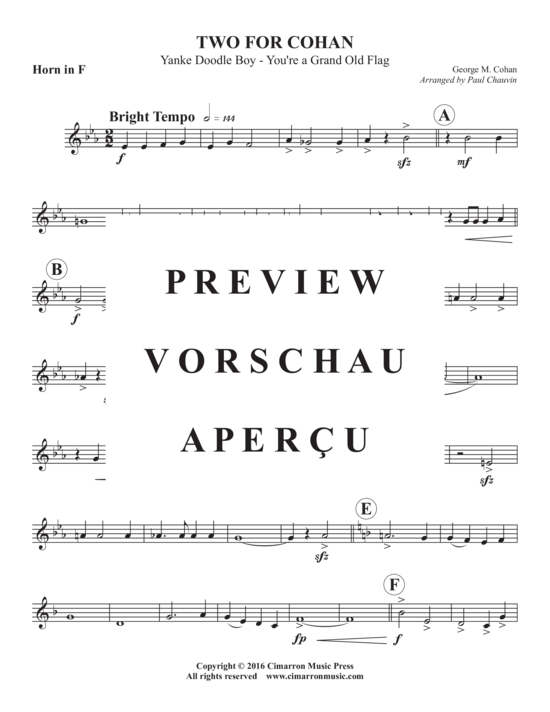 Produktgalerie: Seite 8 von 13 Two for Cohan , , (Blechbläser Trio für Trompete in B, Horn in F oder Posaune + Tuba)