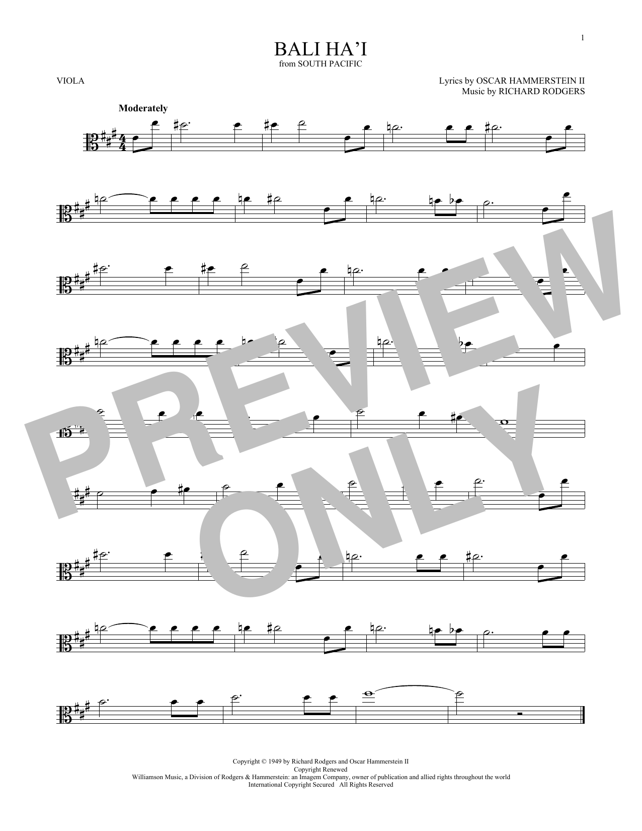 Product gallery: Page 1 of 1 Bali Ha'i, Rodgers & Hammerstein