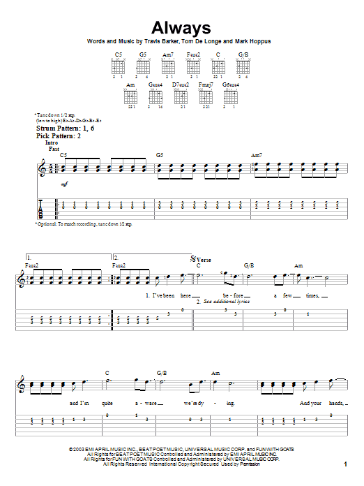 Product gallery: Page 1 of 1 Always, Blink-182