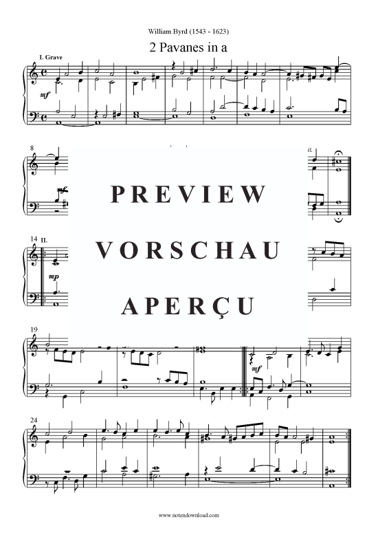 Product picture to: 2 Pavanes in a William Byrd