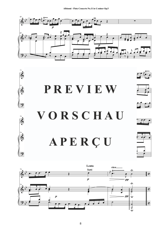 Product gallery: Page 9 of 11 Flute Concerto No.11 in G-Moll Op.5, , Flute and Piano/Harpsichord