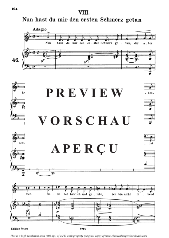 Product gallery: Page 2 of 3 Nun hast du mir den ersten Schmerz getan, Op.42 No.8, , Medium Voice and Piano