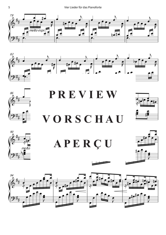 Product gallery: Page 8 of 12 Vier Lieder für das Pianoforte, op. 8 , , Piano Solo
