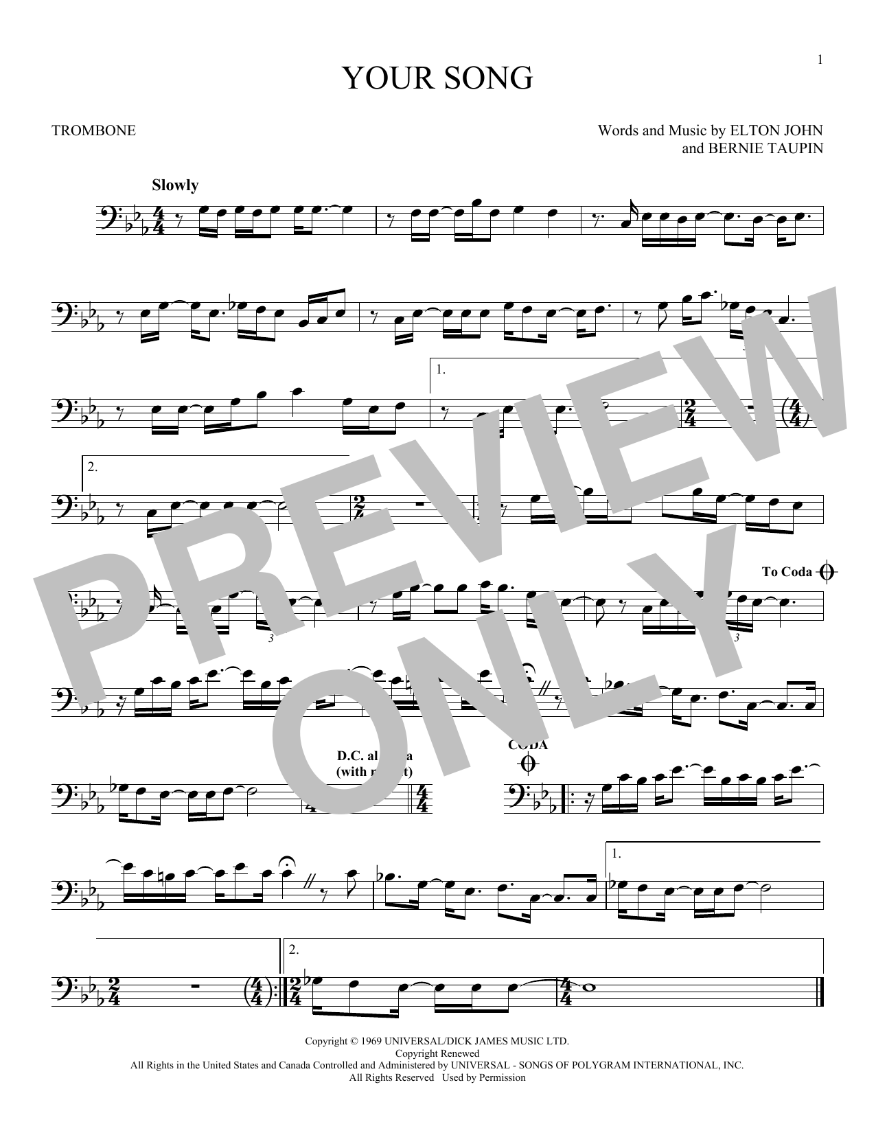 Product gallery: Page 1 of 1 Your Song, Elton John