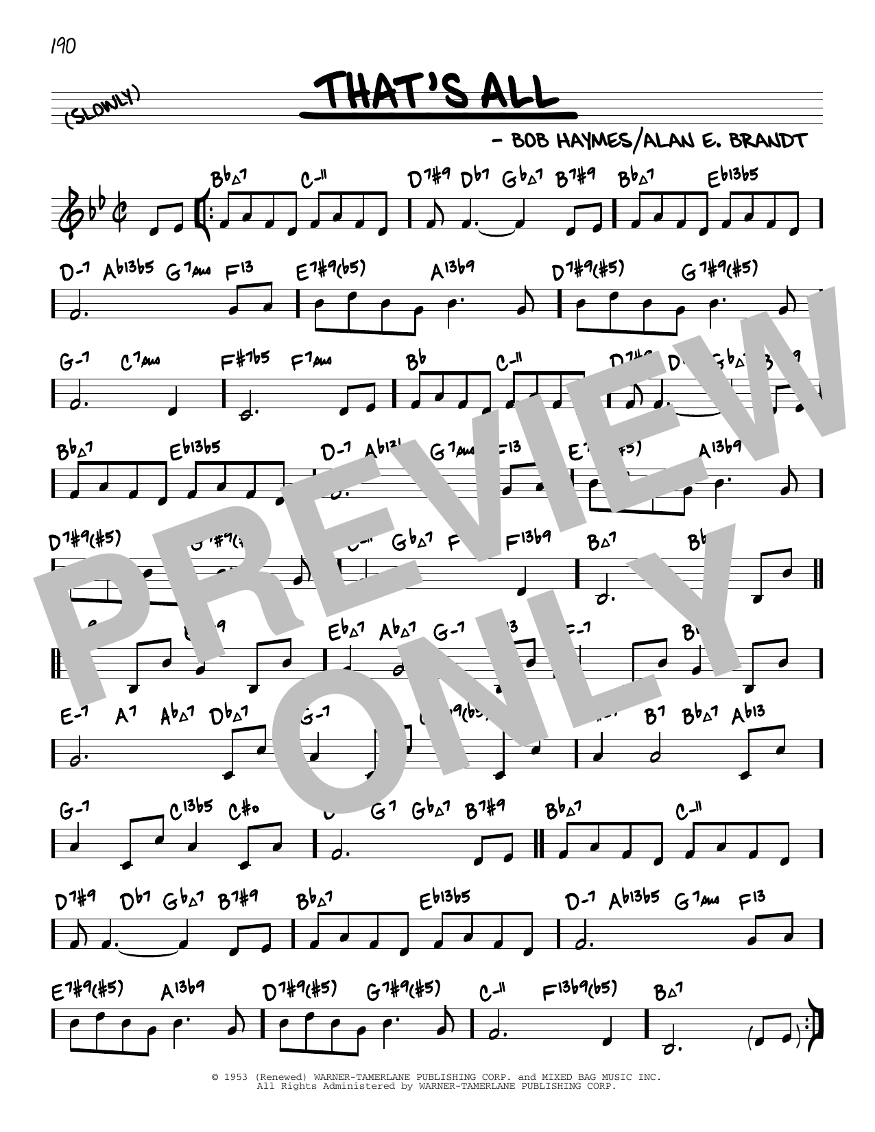 Product gallery: Page 1 of 1 That's All (arr. David Hazeltine), Bob Haymes