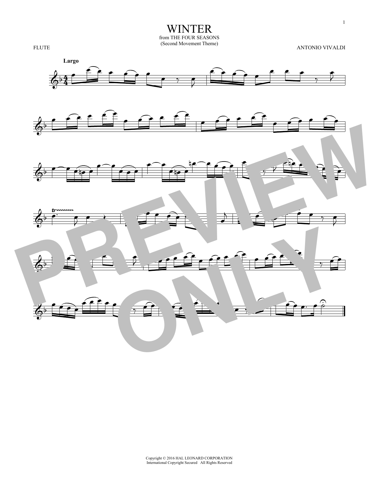 Product gallery: Page 1 of 1 Winter (from The Four Seasons), Antonio Vivaldi