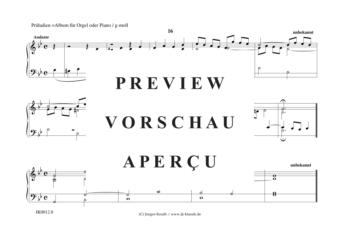 Product gallery: Page 9 of 11 Präludien G-Moll , , (organ/piano solo)