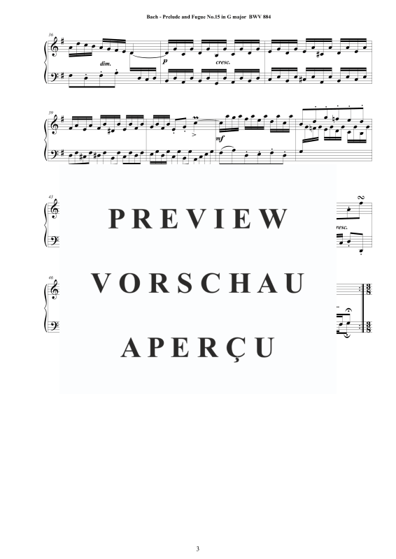 Product gallery: Page 4 of 7 Prelude and Fugue No.15 in G major BWV 884, , Solo Piano