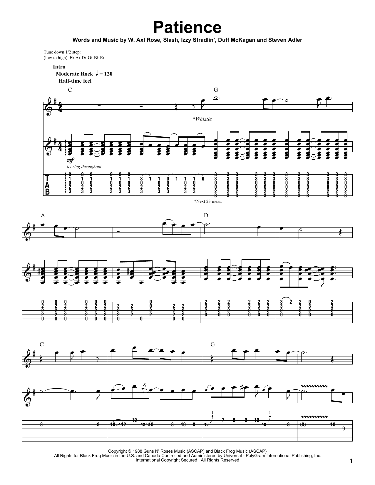 Produktgalerie: Seite 1 von 1 Patience, Guns N' Roses, Gitarre