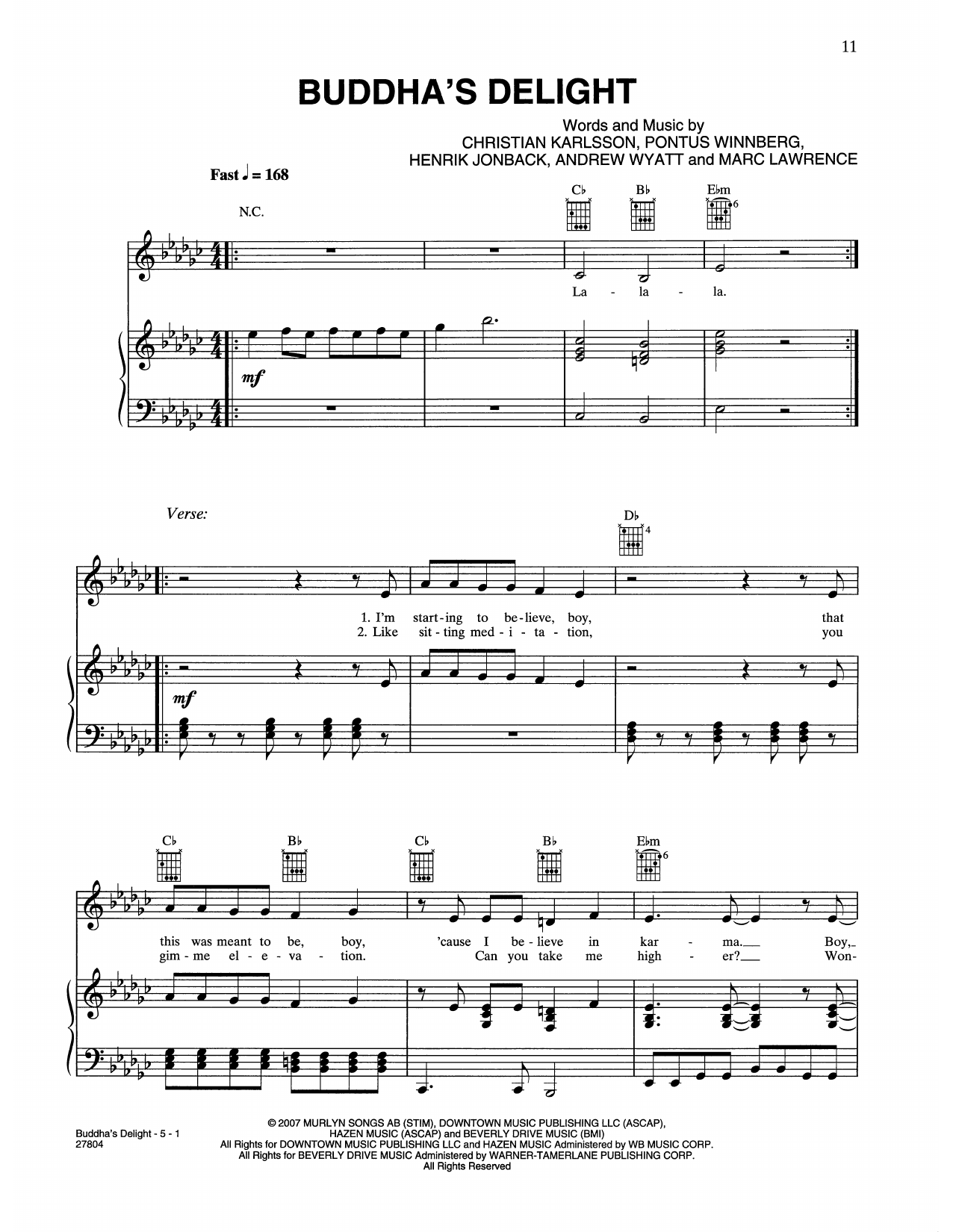 Product picture to: Buddha's Delight (from Music And Lyrics)